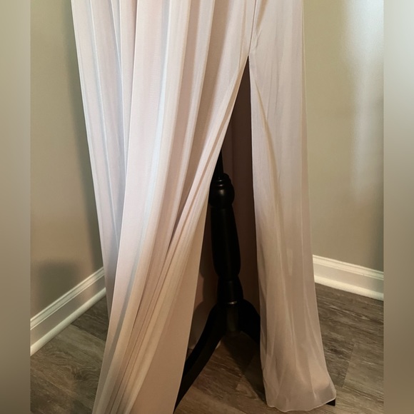 Davids Bridal - spaghetti strap ruched waist mesh bridesmaid dress - Picture 3 of 6